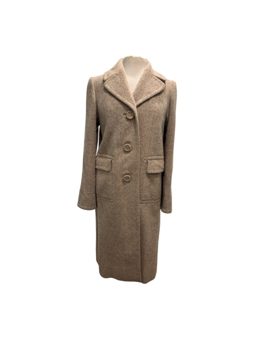 Vintage James B Tan & Co Women’s Brown Brushed Long Coat Tailored Classic - Picture 2 of 10